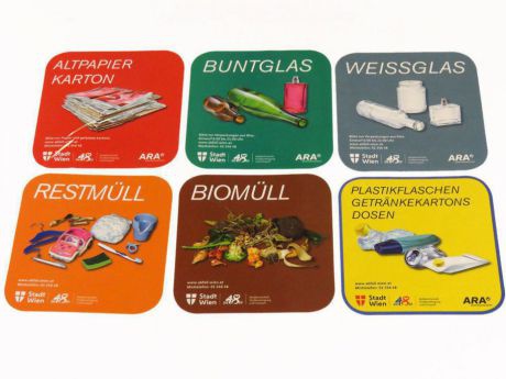 Aufkleber zur Abfalltrennung